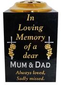 Grave Ornament Square Granite Vase 9110