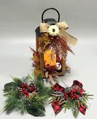 Wood Lantern W/Black Hanger SML 3025 image