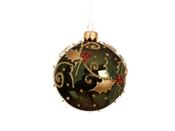 Glass Bauble W Shiny Holly 50946 image
