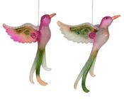 Bird Glass Ornament W Spangles on Wings 125084