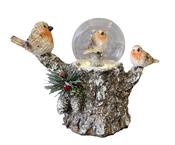 Robins on Tree Stump &amp;amp; Globe 802