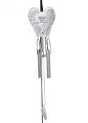 Sadly Missed White &amp;amp; Silver Angel Wings Windchime
