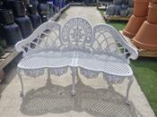 3 Seater White Bench
