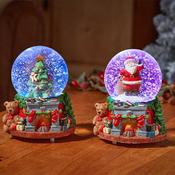 10cm Musical Festive Fireplace SnowSpheres image