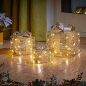 Gold Weave Faux Gift Boxes - Set of 3 image
