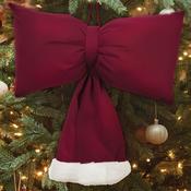 44cm Santa Padded Bow - Burgundy