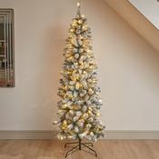 7ft InLit Snowy King Pine Slim Artificial Tree