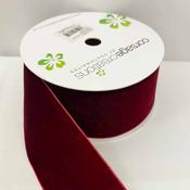 BURGUNDY WIRED VELVET RIBBON 24596 image