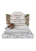 Grave Ornament Robin And Lilac Floral Design MUM