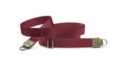 Leica Carrying Strap, Fabric, Leather, Olive - Burgundy image