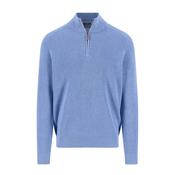 Fynch Hatton 1/4 Zip Sweater - crystal blue image