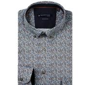 Giordano  Long Sleeve Shirt -Twill graphic Blue/Rust Print