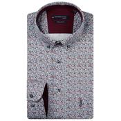 Giordano  Long Sleeve Shirt -Twill graphic Blue/wine print