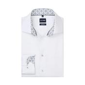 Olymp Luxor Modern Fit White -Navy Floral Trim