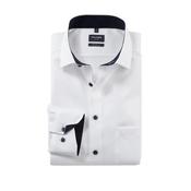 Olymp Modern Fit Shirt - White/Navy Trim image