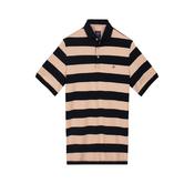 Baileys Short Sleeve Polo -Pink /Navy stripe