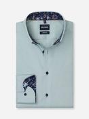Olymp Modern Fit Shirt - Olive/Navy Trim