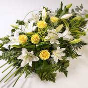 Rose &amp; Lily Single Ended Spray | Funeral Flowers - Best Buds image