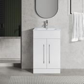 Oreo 500mm 2‑Door White Vanity Unit &amp;amp; Basin