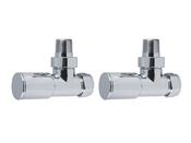 Round Angled Radiator Valves CHROME (pair) - Best Price Tiles image