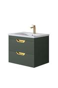 Luna 600 Sage Green Unit &amp; Basin (Wall Hung) - Best Price Tiles image