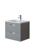 Luna 600 Grey Unit &amp; Basin (Wall Hung) - Best Price Tiles image