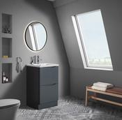 Hudson 500 Grey Unit &amp; Basin (Floor Standing) - Best Price Tiles image