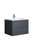 Hudson 600 Grey Unit &amp; Basin (Wall Hung) - Best Price Tiles image