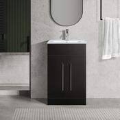 Oreo 500mm 2‑Door Black Vanity Unit &amp; Basin - Best Price Tiles