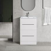 Oreo 500mm 2‑Drawer White Vanity Unit &amp; Basin - Best Price Tiles