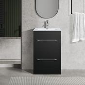 Oreo 500mm 2‑Drawer Black Vanity Unit &amp; Basin - Best Price Tiles