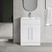Oreo 600mm 2‑Door White Vanity Unit &amp; Basin - Best Price Tiles image