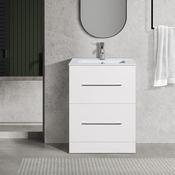 Oreo 600mm 2‑Drawer White Vanity Unit &amp; Basin - Best Price Tiles image