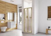 Bi-fold Shower Door 760mm Brushed Brass - Best Price Tiles