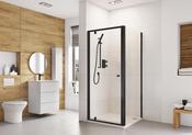 Pivot Shower Door 800mm Black - Best Price Tiles