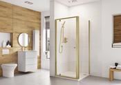 Pivot Shower Door 900mm Brushed Brass - Best Price Tiles