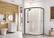 One Door Offset Quadrant Shower Enclosure 1000mm x 800mm Black - Best Price Tiles