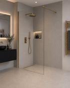 Wetroom Panel 1400mm Brushed Brass - Best Price Tiles