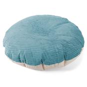Flexforma Adult Round Floor Cushion Bean Bag - Boucle &amp; Cord Aegean Blue image