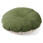Flexforma Adult Round Floor Cushion Bean Bag - Boucle &amp; Cord Forest Green image