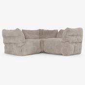 3 Piece Corner Modular Sofa Set - Cord Dovetail Grey