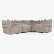 4 Piece Corner Modular Sofa Set - Cord Dovetail Grey