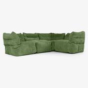4 Piece Corner Modular Sofa Set - Cord Forest Green image