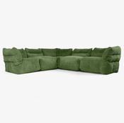 5 Piece Corner Modular Sofa Set - Cord Forest Green image