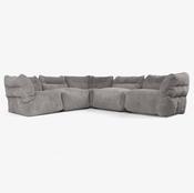 5 Piece Corner Modular Sofa Set - Cord Graphite Grey image