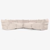 5 Piece Corner Modular Sofa Set - Cord Ivory image