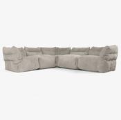 5 Piece Corner Modular Sofa Set - Cord Mink image