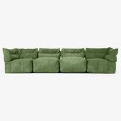 4 Piece Multi Modular Sofa Set - Cord Forest Green image