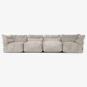 4 Piece Multi Modular Sofa Set - Cord Mink