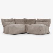 3 Piece Multi Open Modular Sofa Set - Cord Dovetail Grey